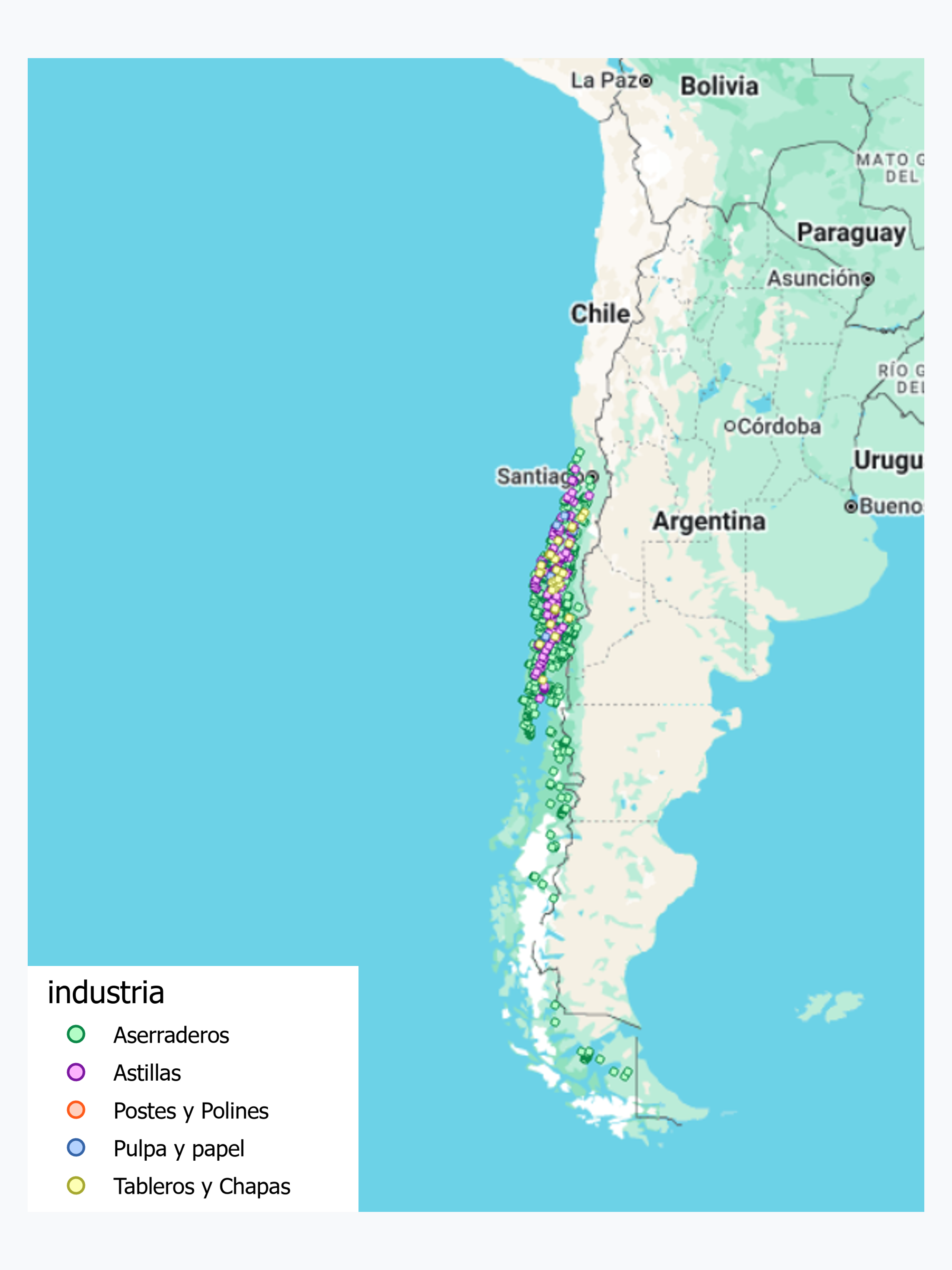 Mapa de la Industria Forestal Primaria 2018